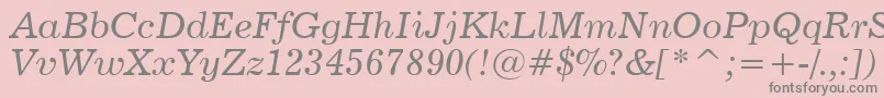 News702ItalicBt Font – Gray Fonts on Pink Background