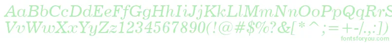 News702ItalicBt Font – Green Fonts on White Background