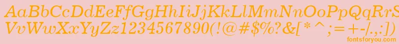 News702ItalicBt Font – Orange Fonts on Pink Background