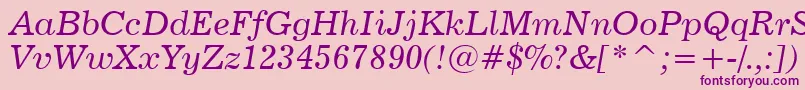 News702ItalicBt Font – Purple Fonts on Pink Background