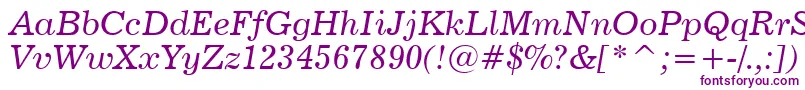 News702ItalicBt Font – Purple Fonts on White Background