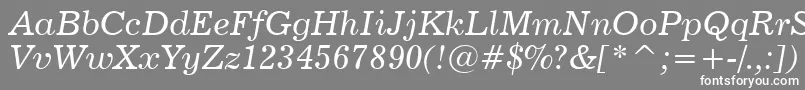 News702ItalicBt Font – White Fonts on Gray Background