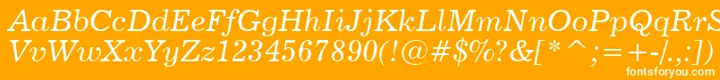News702ItalicBt Font – White Fonts on Orange Background