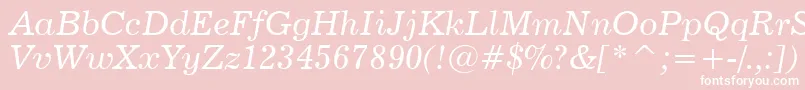News702ItalicBt Font – White Fonts on Pink Background