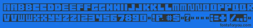 Etcher04 Font – Black Fonts on Blue Background