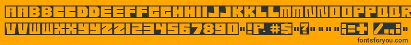 Etcher04-Schriftart – Schwarze Schriften auf orangefarbenem Hintergrund