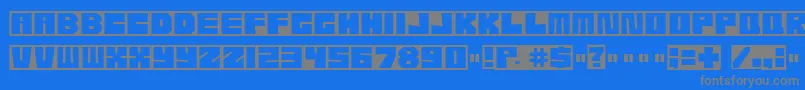 Etcher04 Font – Gray Fonts on Blue Background