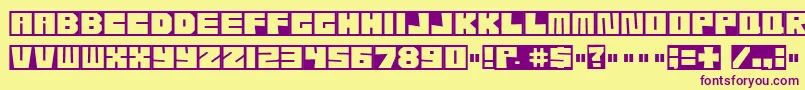 Etcher04 Font – Purple Fonts on Yellow Background