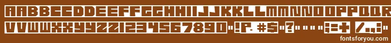Etcher04-Schriftart – Weiße Schriften auf braunem Hintergrund