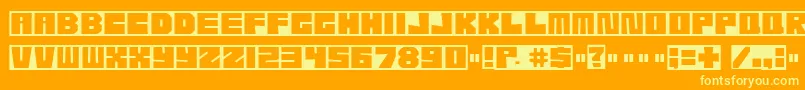 Etcher04 Font – Yellow Fonts on Orange Background