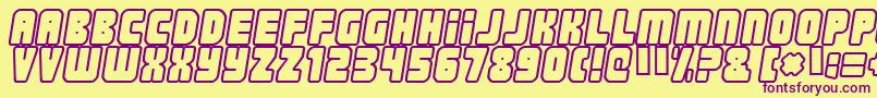 Nonstopitalic Font – Purple Fonts on Yellow Background