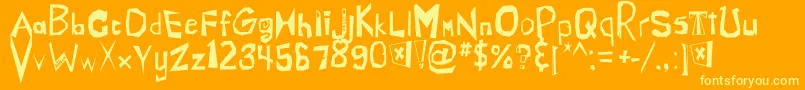 Chlorinz Font – Yellow Fonts on Orange Background