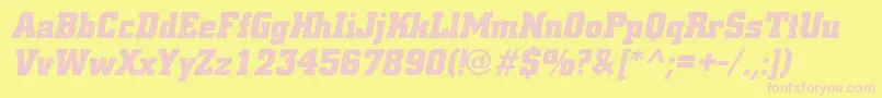 CityBoldItalic Font – Pink Fonts on Yellow Background