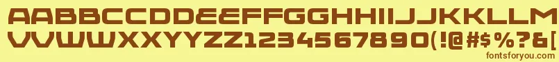 Шрифт InjekutablRegular – коричневые шрифты на жёлтом фоне