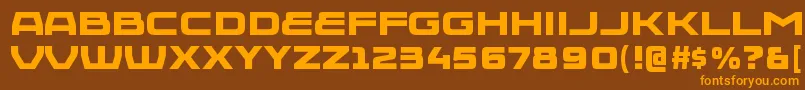 Więcej informacji o czcionce InjekutablRegular Czcionka InjekutablRegular – pomarańczowe czcionki na brązowym tle