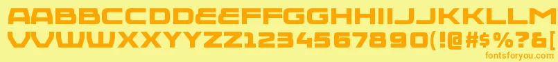 InjekutablRegular-Schriftart – Orangefarbene Schriften auf gelbem Hintergrund
