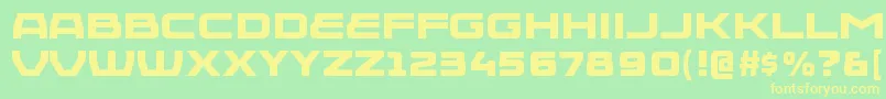 フォントInjekutablRegular – 黄色の文字が緑の背景にあります