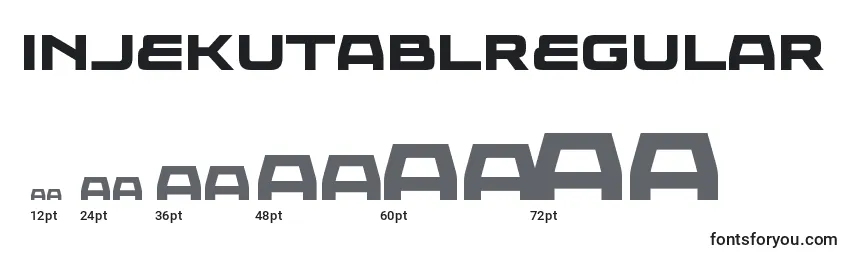 Размеры шрифта InjekutablRegular