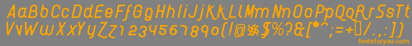 フォントAikelsoI – オレンジの文字は灰色の背景にあります。