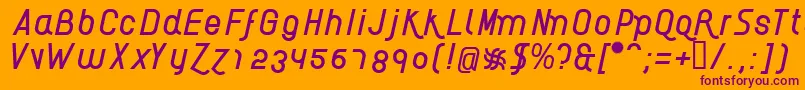 フォントAikelsoI – オレンジの背景に紫のフォント