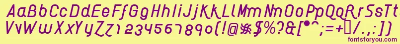 AikelsoI Font – Purple Fonts on Yellow Background