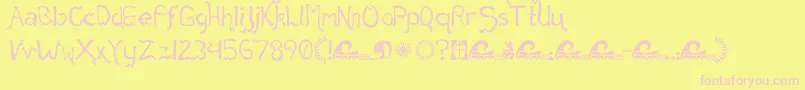 Fack Font – Pink Fonts on Yellow Background