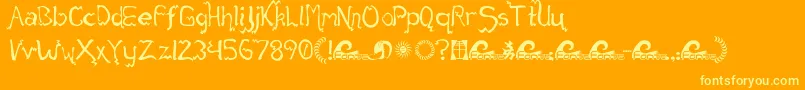 Fack Font – Yellow Fonts on Orange Background