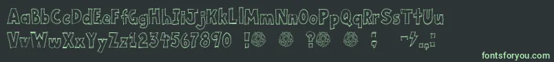 フォントKeytabmetal – 黒い背景に緑の文字