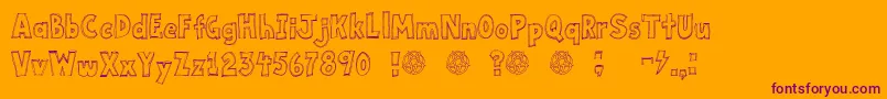 Keytabmetal Font – Purple Fonts on Orange Background