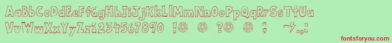 Keytabmetal Font – Red Fonts on Green Background