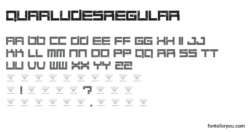 Schriftart QuaaludesRegular (61280) – Alphabet, Zahlen, spezielle Symbole