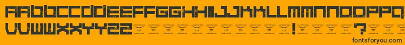 QuaaludesRegular-fontti – mustat fontit oranssilla taustalla