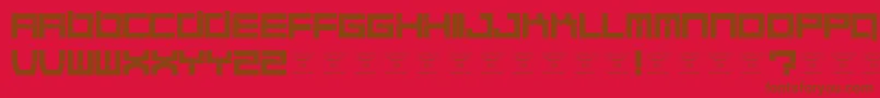 フォントQuaaludesRegular – 赤い背景に茶色の文字