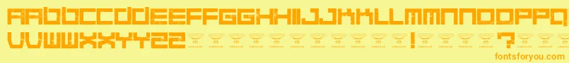 QuaaludesRegular-Schriftart – Orangefarbene Schriften auf gelbem Hintergrund