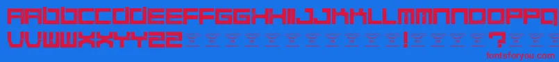 QuaaludesRegular Font – Red Fonts on Blue Background