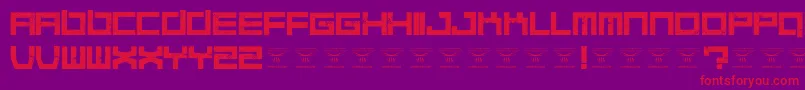 QuaaludesRegular Font – Red Fonts on Purple Background