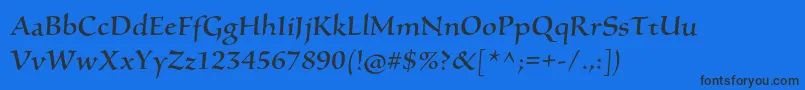 SilentiumproRomanii Font – Black Fonts on Blue Background