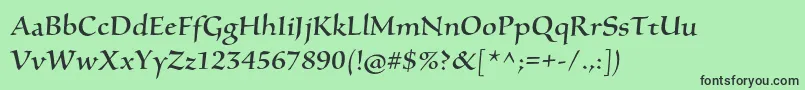 Шрифт SilentiumproRomanii – чёрные шрифты на зелёном фоне