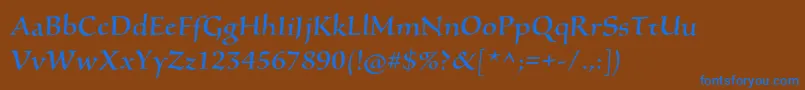 SilentiumproRomanii-fontti – siniset fontit ruskealla taustalla