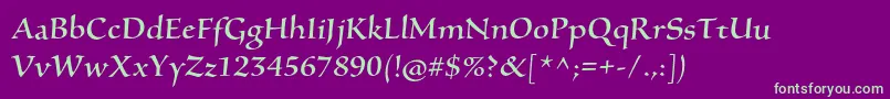 SilentiumproRomanii Font – Green Fonts on Purple Background