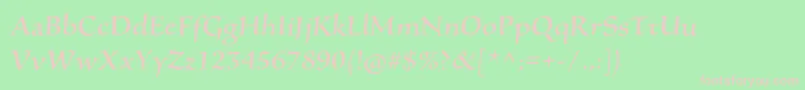 SilentiumproRomanii-fontti – vaaleanpunaiset fontit vihreällä taustalla