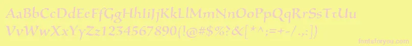 SilentiumproRomanii Font – Pink Fonts on Yellow Background