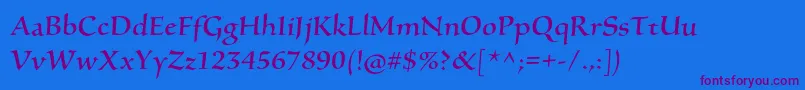 SilentiumproRomanii Font – Purple Fonts on Blue Background