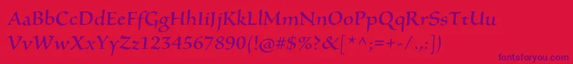 SilentiumproRomanii Font – Purple Fonts on Red Background