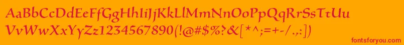 SilentiumproRomanii Font – Red Fonts on Orange Background