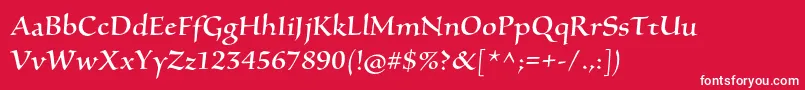 SilentiumproRomanii Font – White Fonts on Red Background