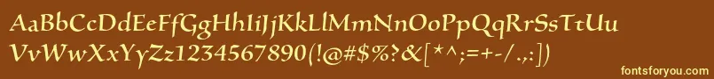 SilentiumproRomanii Font – Yellow Fonts on Brown Background