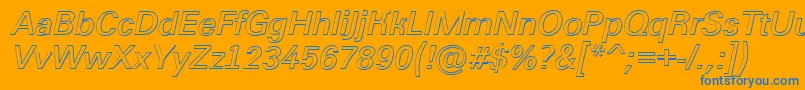 Grotic2-Schriftart – Blaue Schriften auf orangefarbenem Hintergrund