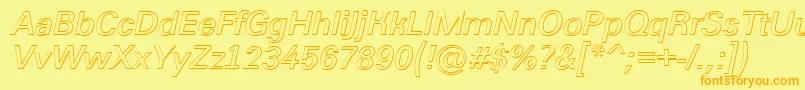 Grotic2-Schriftart – Orangefarbene Schriften auf gelbem Hintergrund