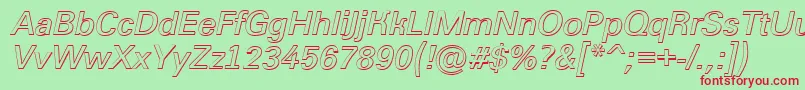 Grotic2-Schriftart – Rote Schriften auf grünem Hintergrund